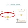 Pulsera Hilo rojo doble Medalla de San Benito en Acero Dorado (P2) ·